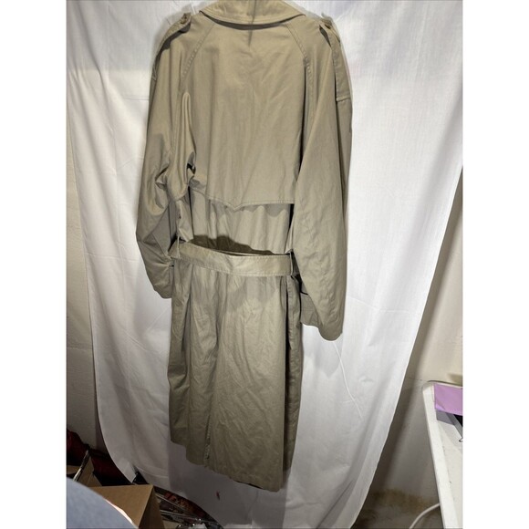 London Fog Trench Coat 46L London Town Co Flannel Liner Double Breasted Belted - Picture 7 of 16